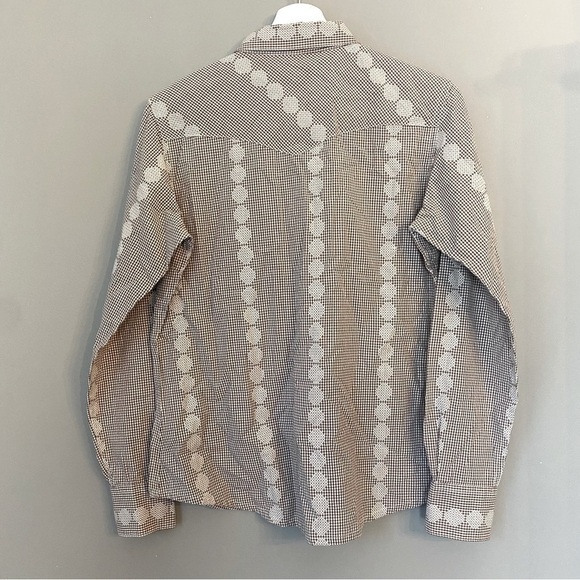 Wrangler Brown and White Plaid Western Style Collared Dress Shirt - Picture 5 of 11